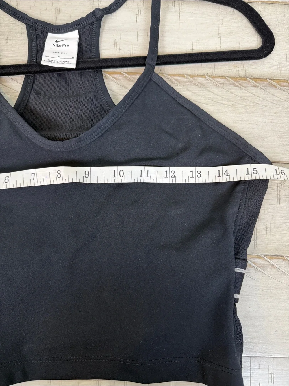 Nike Black Cropped Sports Tank with White Swoosh